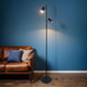 Upright LED Tall Lamp Twin Black Upright LED Tall Lamp Twin Black